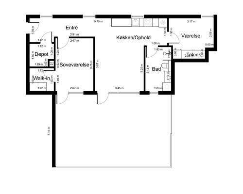 3 værelses lejlighed i Farum