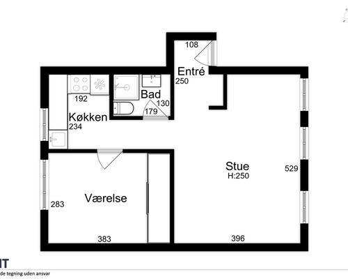 Lys 2-værelses på Valdemarsgade – 52 m2 tæt på midtbyen og havnefronten