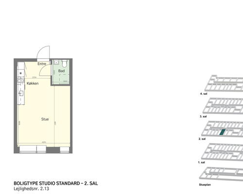 Lyst studio med plads til det hele