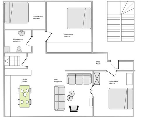 4 værelses lejlighed i København K