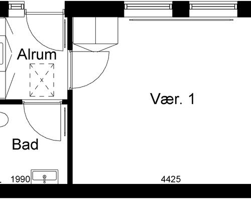 1 værelses lejlighed i Billund