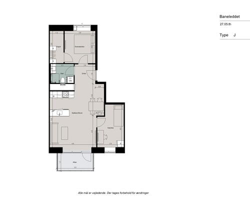Lys 3-værelses lejlighed med lækkert køkken-alrum og altan ud til gården - Ingen bindingsperiode!