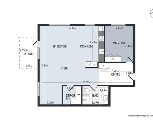 1 værelses lejlighed i Brønderslev