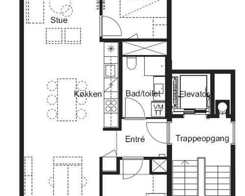 2 værelses lejlighed i Valby