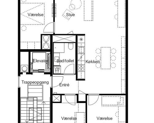 3 værelses lejlighed i Valby