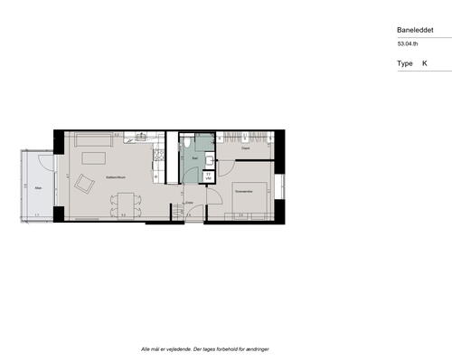 Moderne og veludnyttet 2-værelses lejlighed, med gulvarme i alle rum og altan ud mod gården - Ingen bindingsperiode!
