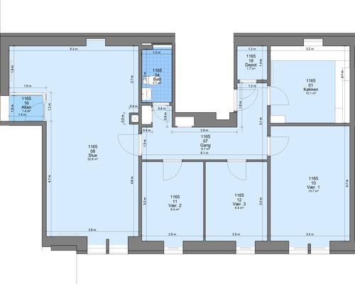 3 værelses lejlighed i Randers NØ
