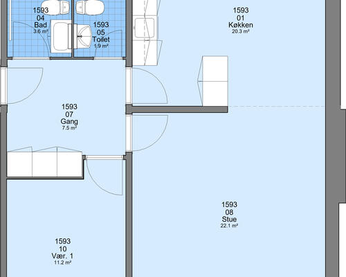 2 værelses lejlighed i Esbjerg Ø