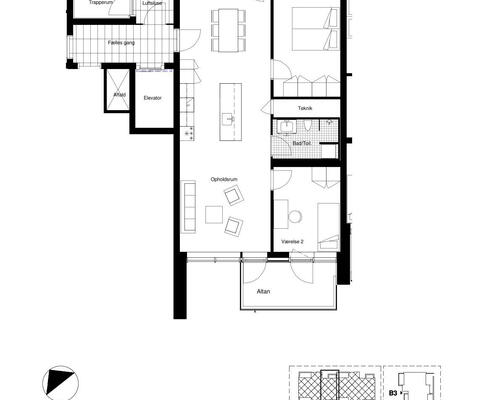 3 værelses lejlighed i Århus C