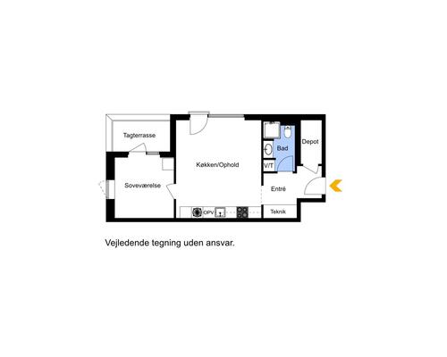 2-værelses lejlighed i Århus