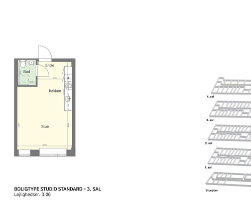 Rummeligt studio et stenkast fra Amagerbro