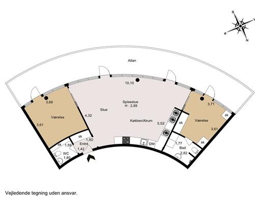 3 værelses lejlighed i København S