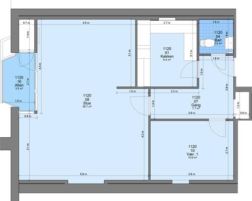 2 værelses lejlighed i Randers NØ