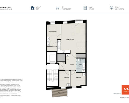 3 værelses lejlighed i Odense C