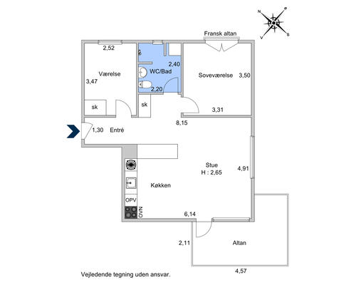 3 værelses lejlighed i Birkerød