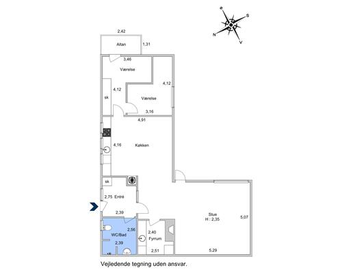 3 værelses hus i Charlottenlund