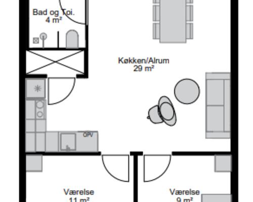 3 værelses lejlighed i Aalborg