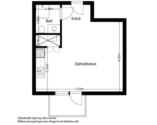 1 værelses lejlighed i Risskov