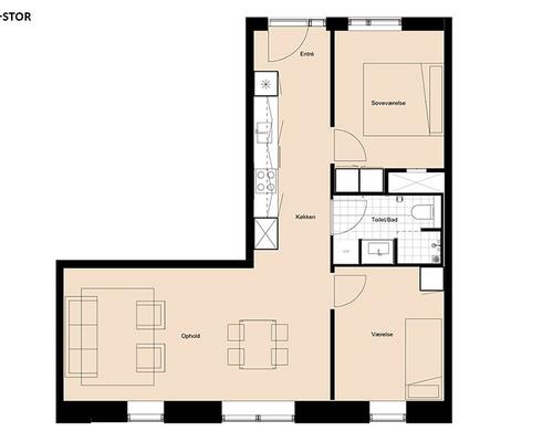 3 værelses lejlighed i Odense V