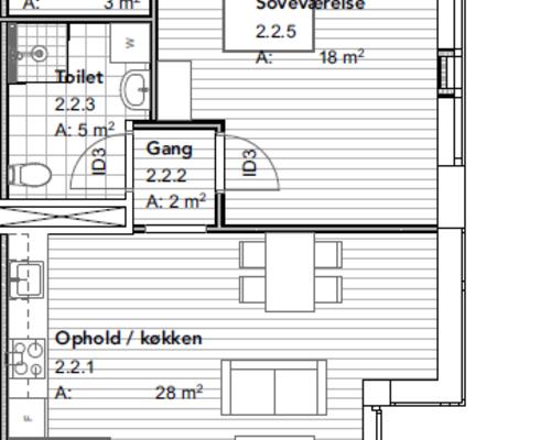 2 værelses lejlighed i Viborg