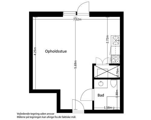 1 værelses lejlighed i Risskov