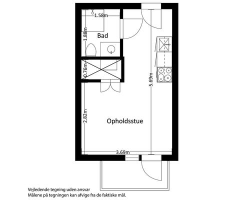 1 værelses lejlighed i Risskov