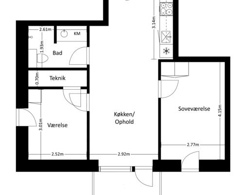 3 værelses lejlighed i Risskov