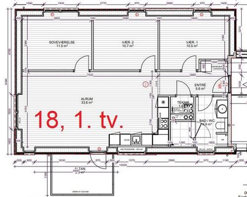 4 værelses lejlighed i Give