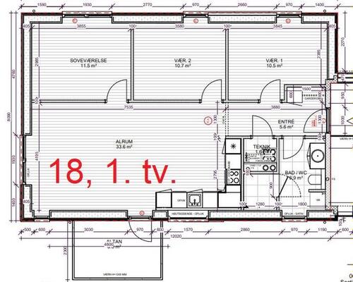 4 værelses lejlighed i Give