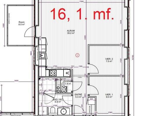 3 værelses lejlighed i Give