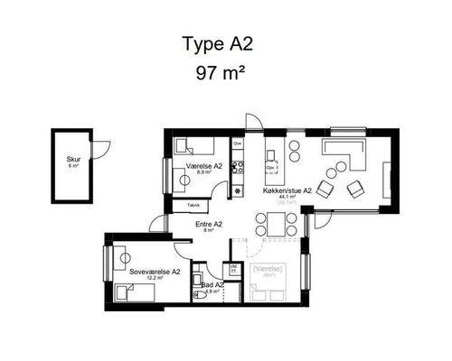 4 værelses lejlighed i Tørring