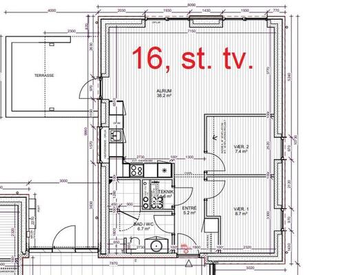 3 værelses lejlighed i Give