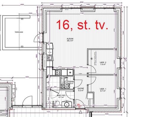 3 værelses lejlighed i Give