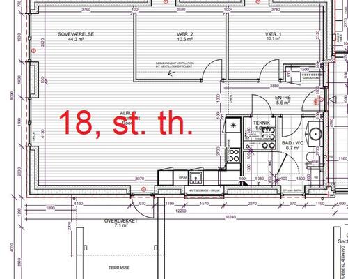 3 værelses lejlighed i Give