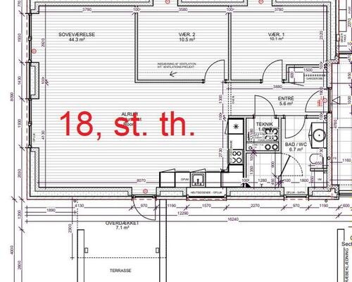 3 værelses lejlighed i Give