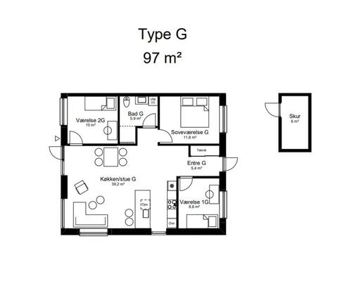 4 værelses lejlighed i Tørring