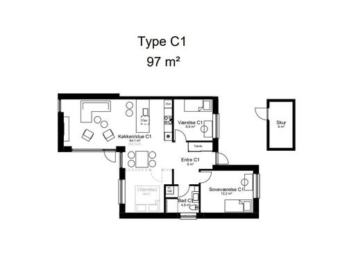 4 værelses lejlighed i Tørring