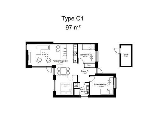 4 værelses lejlighed i Tørring