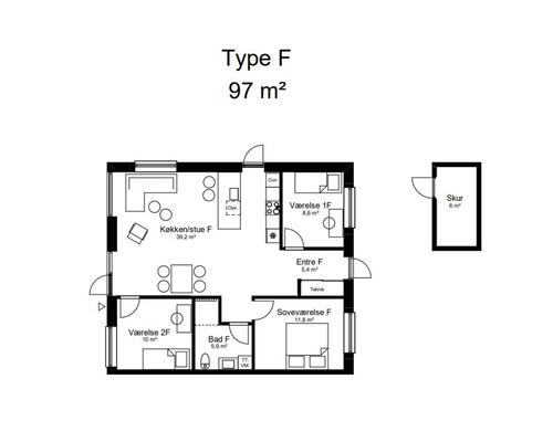 4 værelses lejlighed i Tørring