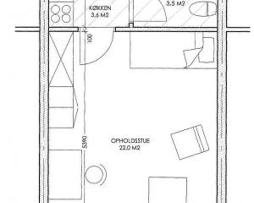 1 værelses lejlighed i Odense C