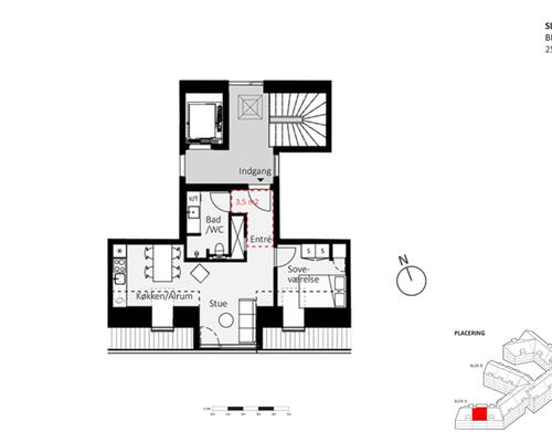 Attraktiv 2-vær. taglejlighed med hems og let adgang via elevator. P kælder under ejendommen. Central beliggenhed