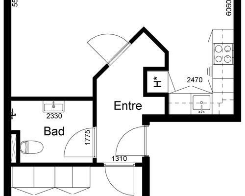 2 værelses lejlighed i Thyholm