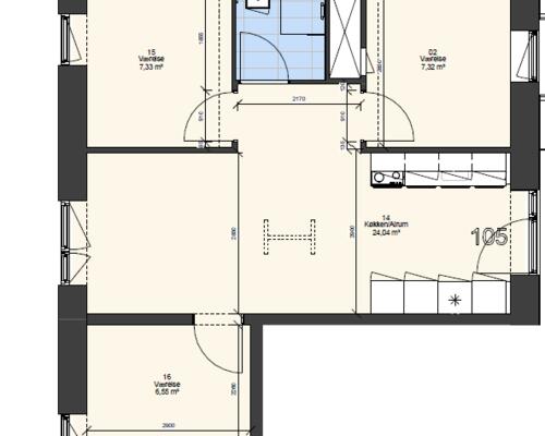 Delevenlig 4-værelses lejlighed i Ørestaden.