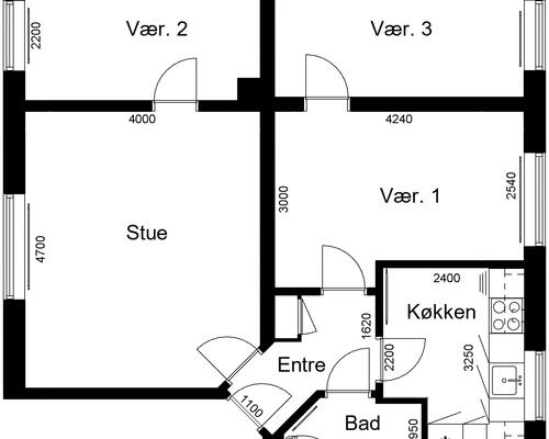 4 værelses lejlighed i Grindsted