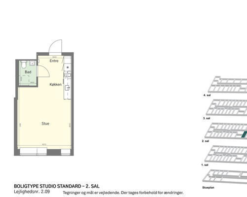 Lyst studio med plads til det hele