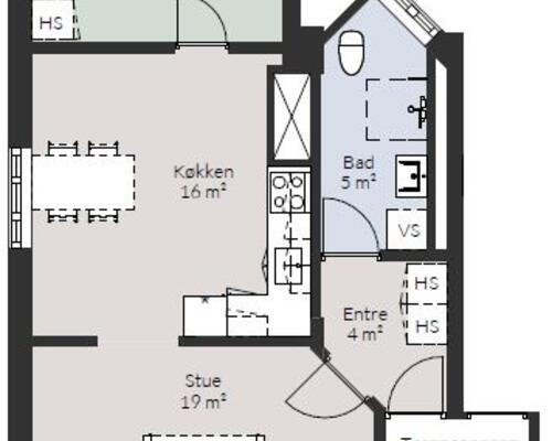 2 værelses lejlighed i Randers NV