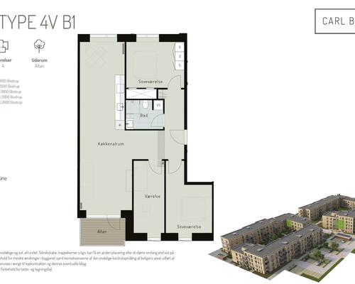 4 værelses lejlighed i Glostrup