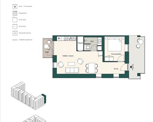 2 værelses lejlighed i København S