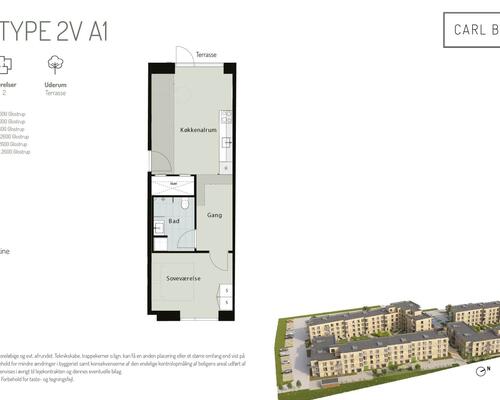 2 værelses lejlighed i Glostrup