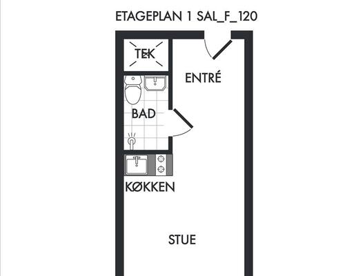 1 værelses lejlighed i Frederiksberg